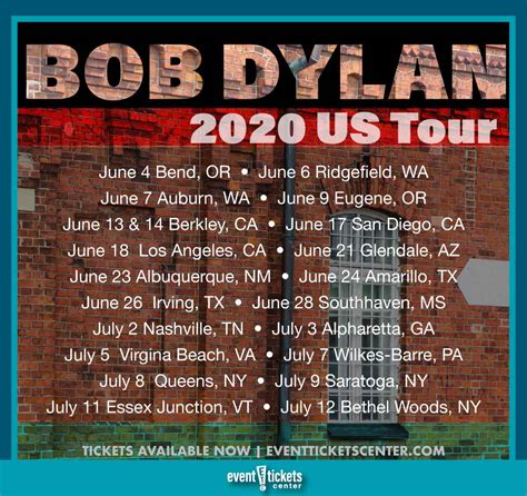 We did not find results for: Bob Dylan Summer 2020 Tour - Dates & Tickets