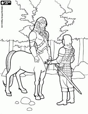 Prince Caspian and the Centaur coloring page | Coloring ...