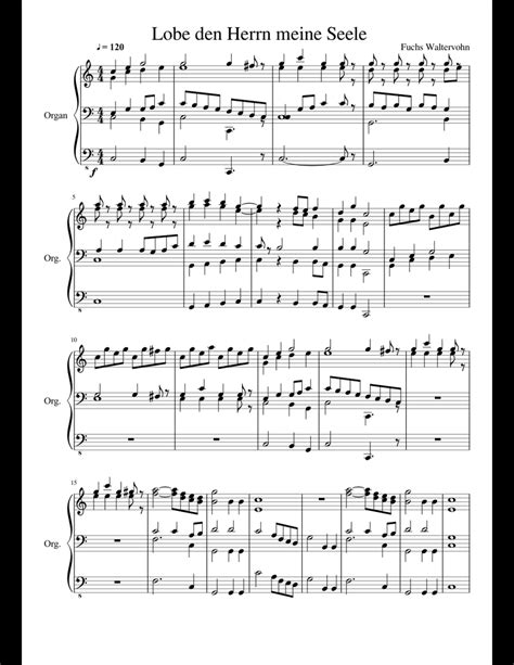 Lobe den herrn meine seele. Lobe den Herrn meine Seele sheet music for Organ download ...