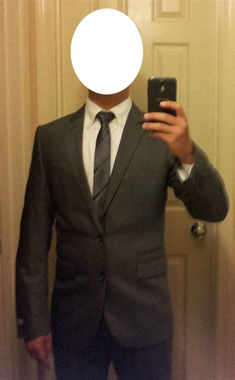 From my point of view, it is better to wear that kind of suit while having an interview for a several reasons. Is this suit too tight?