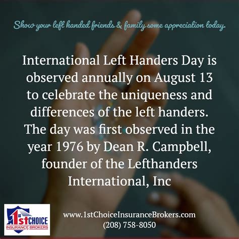 As they have been open so long in this u.a.e. Today is Left Handers Day! https://loom.ly/ngsWmAk Give us a like @ #1stchoiceinsurancebrokers ...
