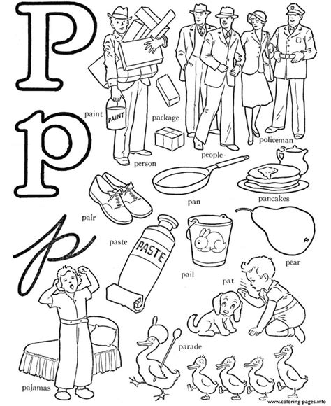 Words that start with p | words that start with letter p for toddlers | vocabulary for kidsthis video is a part to vocabulary for kids which . P Words Free Alphabet S6040 Coloring Pages Printable