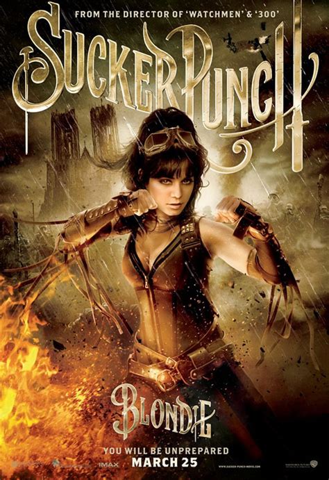 Faced with unimaginable odds, she retreats to a fantastical world in her imagination where she and four other female asylum inmates plot to escape. Celebrities, Movies and Games: Sucker Punch Character Posters