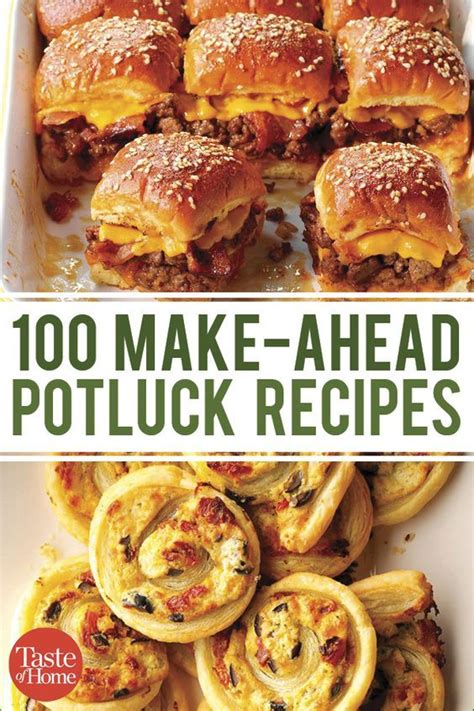 Best of all, they'll crown you as the party superstar, too! 100 Make-Ahead Potluck Recipes | Potluck recipes, Easy ...