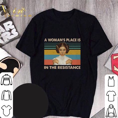 Ash is 99% cotton, 1% poly; Top Carrie Fisher A woman's place is in the resistance ...