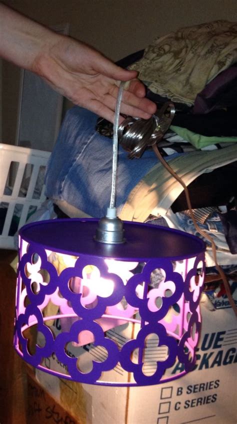 Save 5% on 4 select item(s) free shipping. Spray painted purple hanging Lamp made from metal basket from hobby lobby and clearance light ...