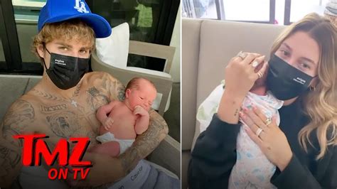 Rather than giving baby a full bath where they're immersed in water, simply give baby a sponge bath to soothe them, dabbing a lukewarm washcloth on their forehead, neck and arms. Justin & Hailey Bieber Have Baby Fever | TMZ - YouTube