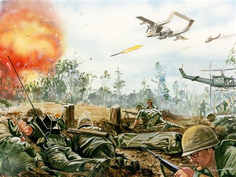 american-airstrike-during-the-vietnam-war-vietnam-art,-vietnam-painting,-vietnam-war