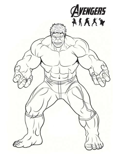 More than 110 pictures for kids' creativity. Avengers Endgame The Hulk Coloring Page - BubaKids.com