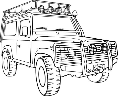 Coloriage voiture de course à imprimer, gratuit et facile. Coloriage voiture 4×4 à imprimer