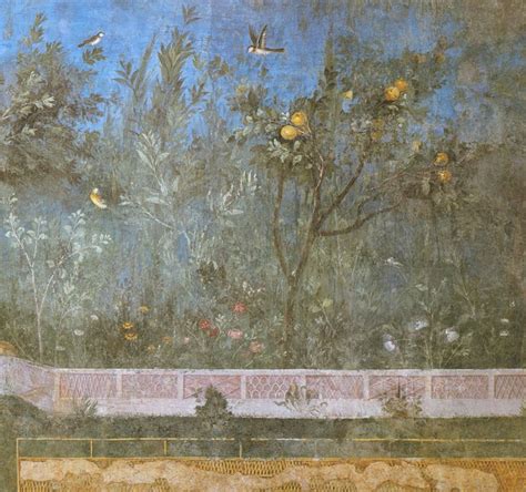 Livia drusilla, roman empress's geni profile. Villa di Livia Drusilla (Rome) Prima Porta - sunken grotto-like room with wall-paintings ...