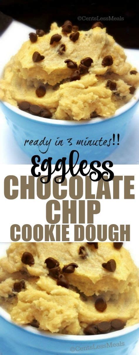 In a large bowl, whisk together the sugars, salt, and butter until a paste forms with no lumps. 3 Minute Eggless Chocolate Chip Cookie Dough recipe ...