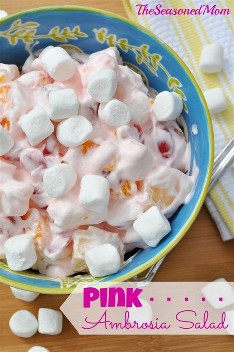 1 cup sweetened coconut flakes. Pink Ambrosia Salad | Recipe (With images) | Desserts ...