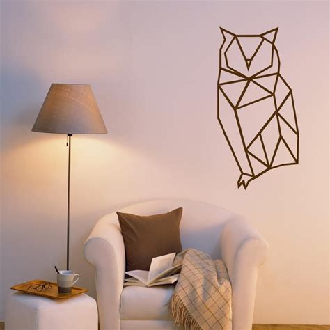 Nothing says baby's room like having their name right there on the wall. Geometric owl | Wall Decal | Geometric owl, Owl wall ...