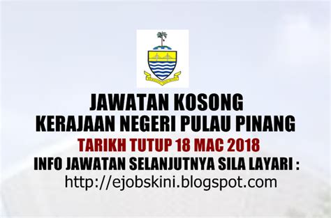 Check spelling or type a new query. Jawatan Kosong Kerajaan Negeri Pulau Pinang - 18 Mac 2018