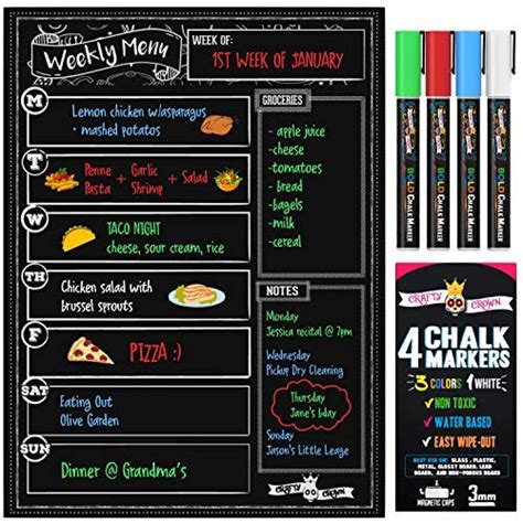 We know that the key to adding the perfect touch with your chalkboard is using the right materials. Magnetic Dry Erase Menu Board for Fridge Includes 4 Liquid ...