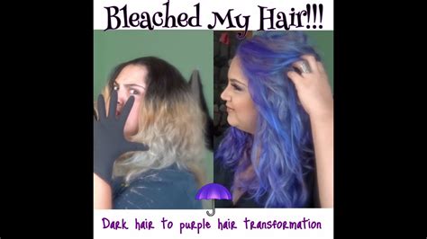 As you can tell by the title. Bleaching dark hair to blonde to color Purple | Hair ...