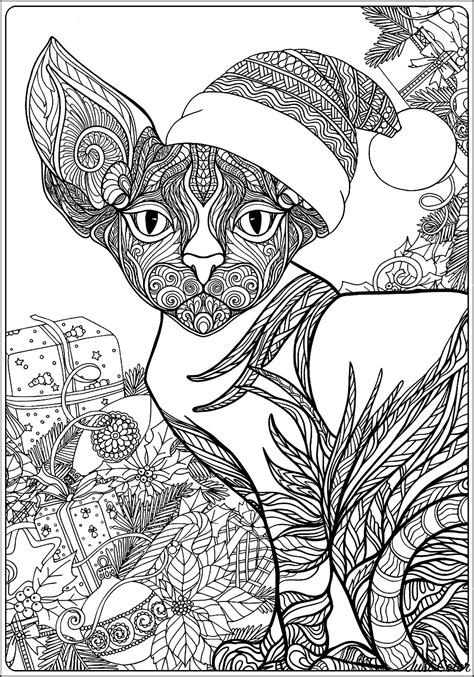 Scottish terrier coloring page | free printable coloring pages. Christmas sphynx cat with gifts without text - Christmas ...