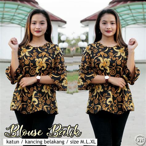 Model baju atasan wanita terbaru desain modis modella11, ukuran l, ld 100 cm, moscreepe premium. 86 Desain Baju Batik Remaja Atasan | Desaprojek