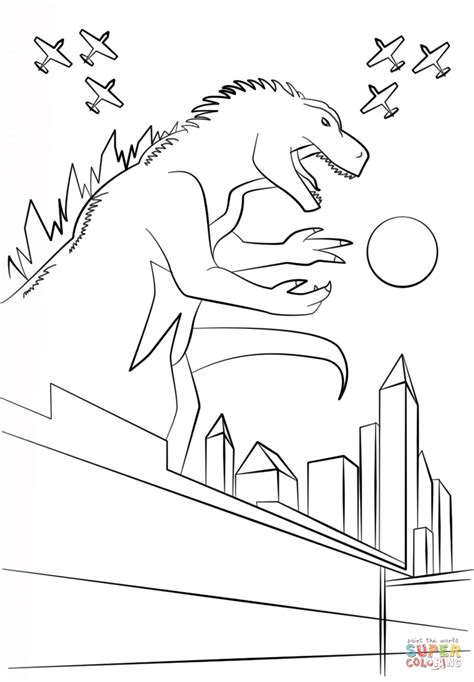 Burning godzilla coloring pages burning godzilla coloring. Godzilla Poster coloring page | Free Printable Coloring Pages