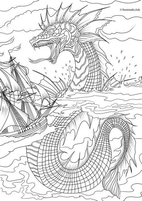 Here you can explore hq sea monster transparent illustrations, icons and clipart with filter setting like size, type, color etc. Sea Monster - Printable Adult Coloring Page from Favoreads ...