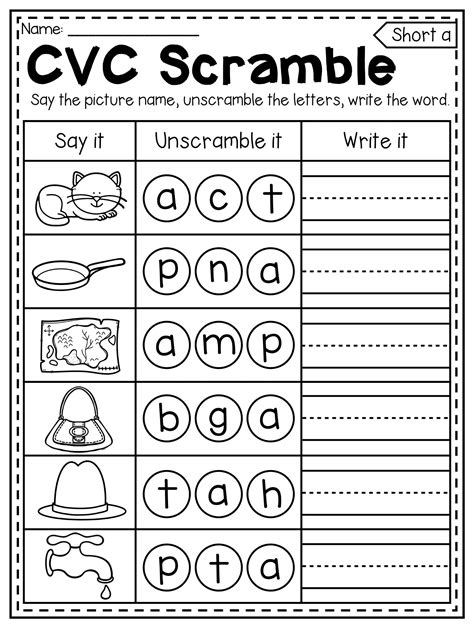 Each row has its own set of words. Cvc Short A Worksheets For Download. Short A Worksheets ...