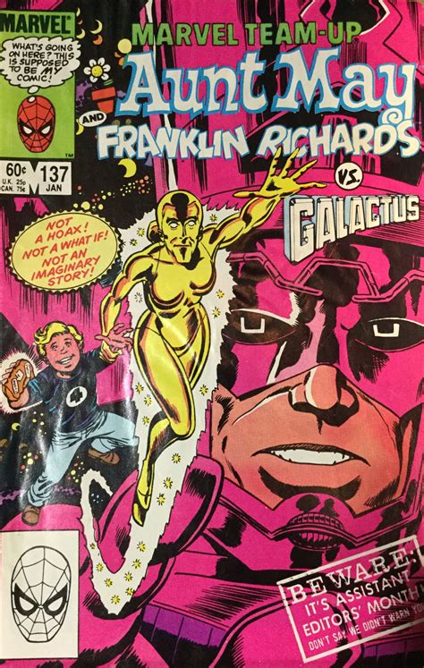 She is given her herald powers by galactus when he chooses her as his herald in place of the silver surfer. Marvel team up Herald of Galactus Aunt May. FOR REAL. # ...