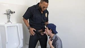Muscular security Guard Pounding Teen's Ass In the toilet