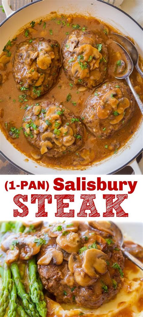 Original recipe makes 8 servings. Classic Salisbury Steak Recipe with the most delicious ...