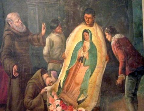 Our lady of guadalupe image on cloak. the miracle image of guadalupe mexico