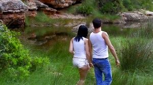 Horny couple have outdoor anal sex