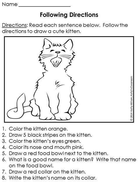 It develops fine motor skills, thinking, and fantasy. Following Directions. FREE Following Directions Worksheet ...