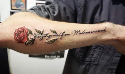 Is it important for you that a tattoo projects a specific meaning? Rose with script tattoo by Blake Ohrt: TattooNOW