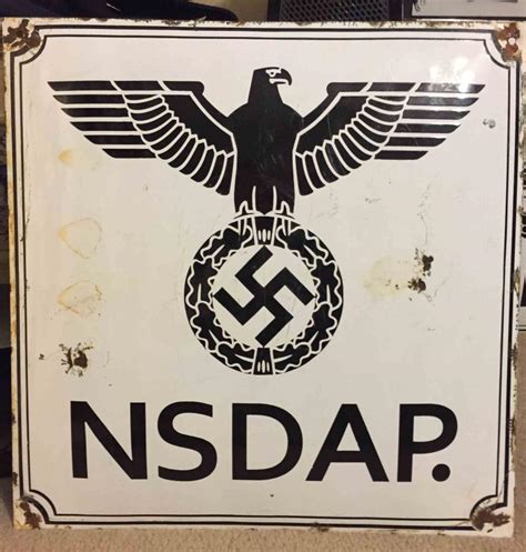 Nationalsozialistische deutsche arbeiterpartei, nsdap), экстремистская, ультранационалистич. NSDAP Enamel sign REAL??