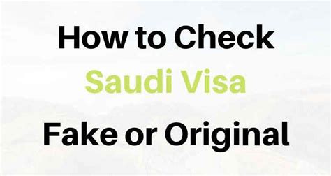 Every applicant should?check if their emirates visa is original or fake.many agencies, to make easy money, engage in fraudulent activities, such as granting their clients with a fake visa.the authorities have also introduced the concept of ?ok to board visa? How to Check If Saudi Visa Fake or Original - iGeekVision