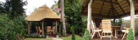 Gorgeous gravel patio designs create a vertical border Thatched Garden Structures | African Themed Garden ...