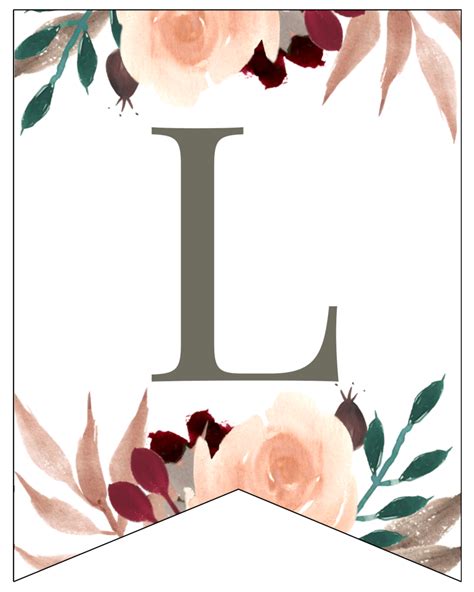 Dieses design auf anderen produkten. Fall Floral Alphabet Banner Letters Free Printable | Paper Trail Design