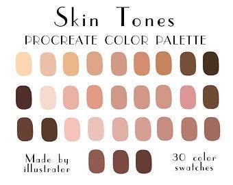 Maybe you would like to learn more about one of these? Skin Tones Procreate Color Palette for iPad 6 Palettes 180 ...