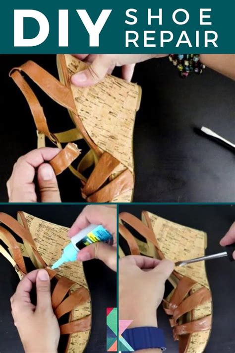 Glue the area of the shoe to be repaired. DIY Shoe Repair (it's cheap and EASY) | Kaleidoscope Living