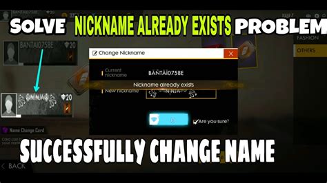 Add your names, share with friends. How to solve nickname already exists problem || Free fire ...