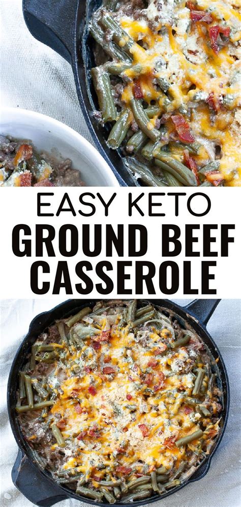 Crumbling beef with stiff utensil, cook until browned, about 5 minutes. Keto Ground Beef Casserole With Green Beans in 2021 | Beef ...