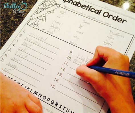 Library alphabetical order lesson plans worksheets. Alphabetical order practice using second grade sight words ...