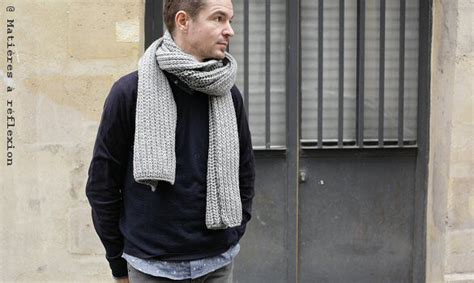 L'Atelier Matières à réflexion: Echarpe homme laine grise ...