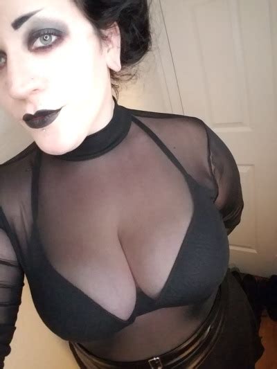A female that wears black and has dark makeup, and has abnormally large breasts. big tiddy goth gf | Tumblr
