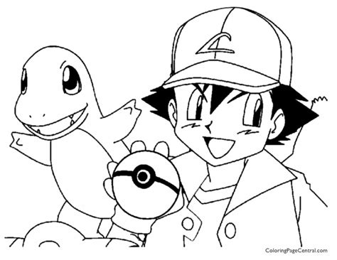 Pokémon charmander coloring page … Pokemon - Ash Coloring Page 01 | Coloring Page Central