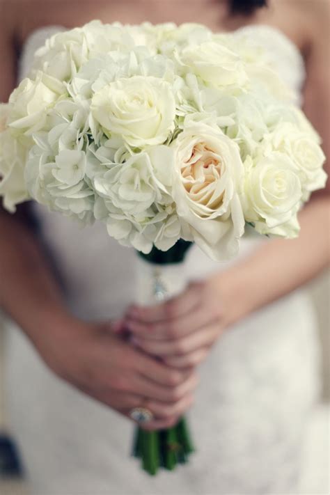 See more ideas about wedding flowers, wedding bouquets, wedding. Bouquet - white garden roses and hydrangeas | Flower ...