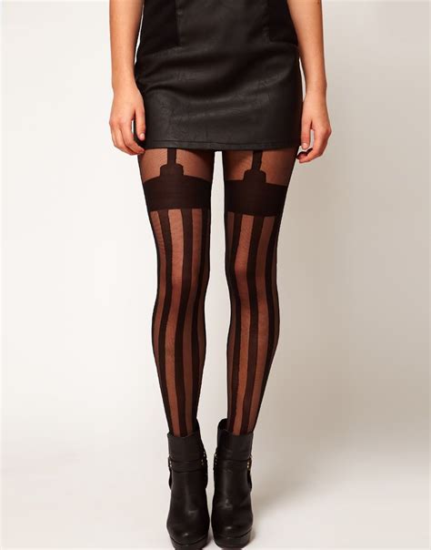 10m 1080p brandy and suzy glossy pantyhose. ASOS | ASOS Stripe Suspender Tights at ASOS | Suspender ...