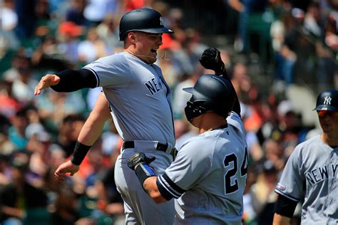 Third baseman, outfielder and second baseman bats: Luke Voit Homers Again As Yankees Ends Losing Streak