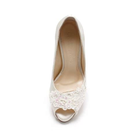 Acquista ora le tue scarpe da sposa preferite su hebeos.it. Miss Ace 2, scarpe da sposa avorio bianco LaceAdorned ...