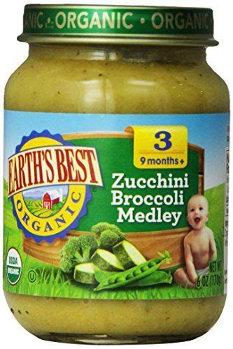 Add water as needed to reach desired consistency; Earth's Best Organic Baby Food, Zucchini Broccoli Medley ...